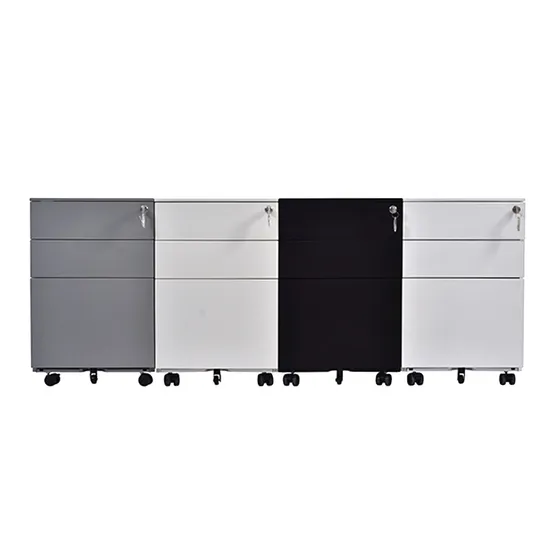 Wholesale Office Furniture Three Drawer Movable Storage Cabinet Steel Metal Filling Cabinet Storage 