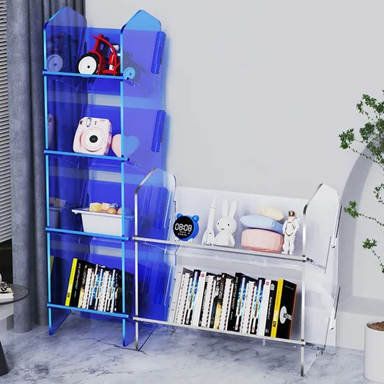Acrylic Shelf Detachable Frame Rack Children′s Book Cabinet Transparent Show Case for Cosmetics Basketball Products Customized Display Storage Box Display Stand 
